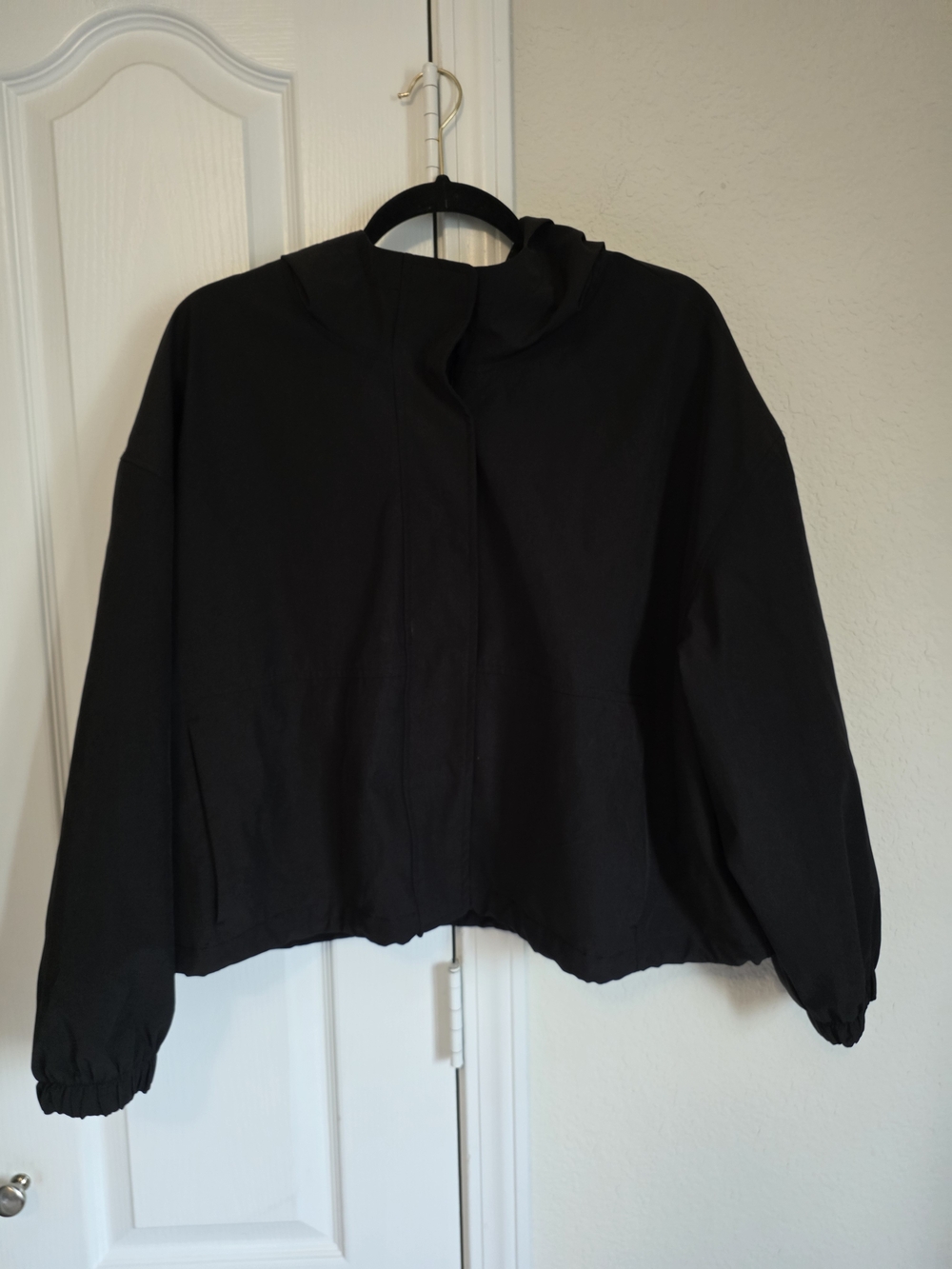 Old Navy Active Black Water-Resistant Hooded Rain Jacket Windbreaker - Size XL